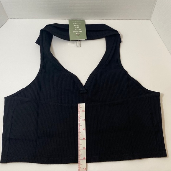 H&M NWT Women’s Halterneck Top with Collar Black Size XLarge. - Picture 5 of 8